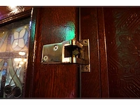 Dubbele café deuren met glas in lood - afbeelding 4 van  6