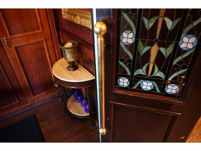 Dubbele café deuren met glas in lood - afbeelding 6 van  6