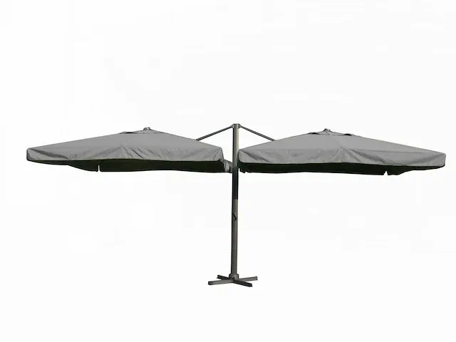 Dubbele hangende parasol donkergrijs (2 * 300x300cm) - afbeelding 1 van  2