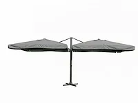 Dubbele hangende parasol donkergrijs (2 * 300x300cm)