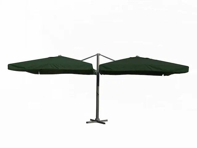 Dubbele hangende parasol donkergroen (2 * 300x300cm) - afbeelding 1 van  2