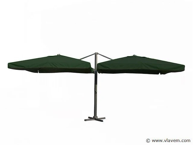 Dubbele hangende parasol donkergroen (2 * 300x400cm) - afbeelding 1 van  3