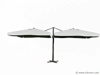 Dubbele hangende parasol wit (2 * 300x300cm) - afbeelding 1 van  3