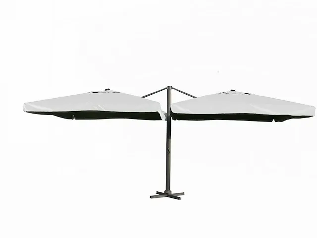 Dubbele hangende parasol wit (2 * 300x300cm) - afbeelding 1 van  2