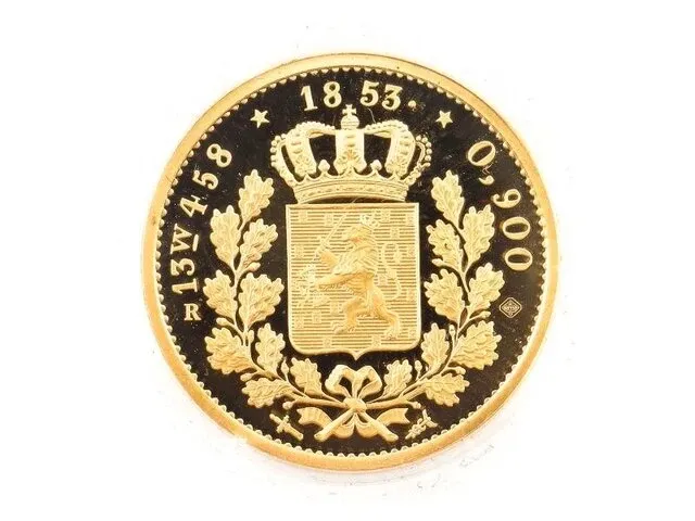 Dubbele negotiepenning willem iii 1853 - afbeelding 3 van  4