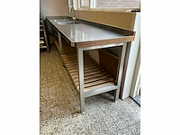Dubbele rvs spoeltafel 305 cm - afbeelding 3 van  5