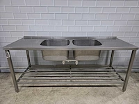 Dubbele rvs spoeltafel - afbeelding 2 van  5