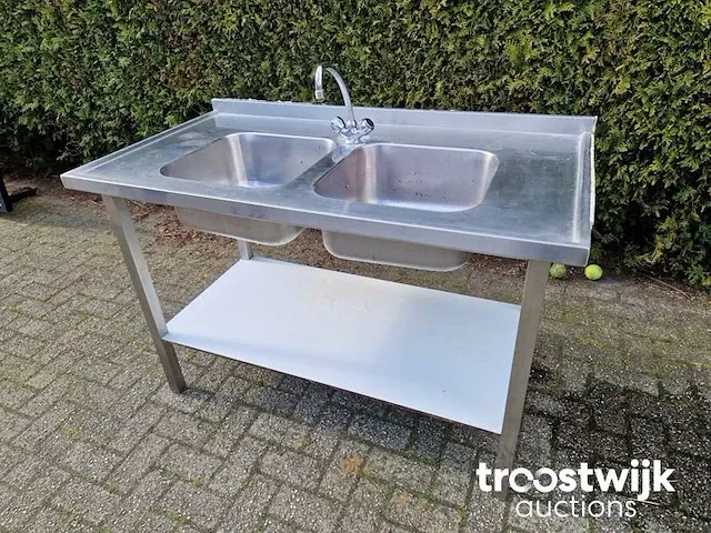 Dubbele spoeltafel - afbeelding 1 van  3