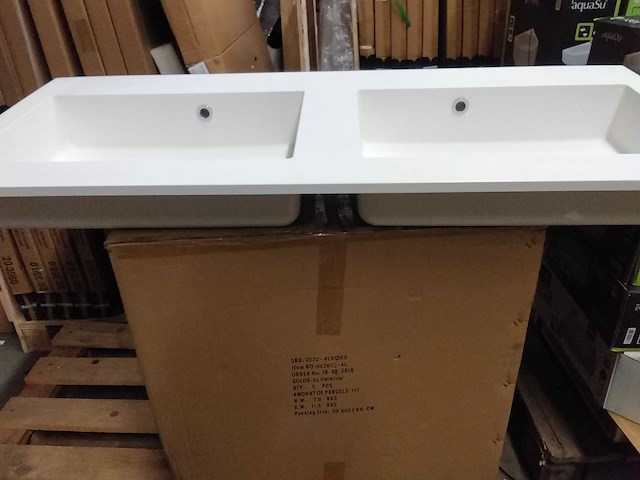 Dubbele wastafelbak(2 spoelbakken). - afbeelding 3 van  4