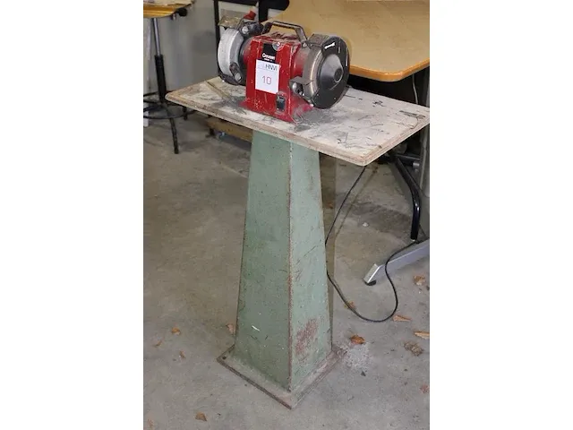 Dubbelsteens schuurmachine creussen powerline op metalen onderstel. - afbeelding 2 van  2