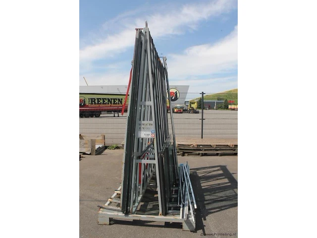 Dubbelzijdige metalen glas/platenbok - 216x120x250 cm - afbeelding 2 van  5