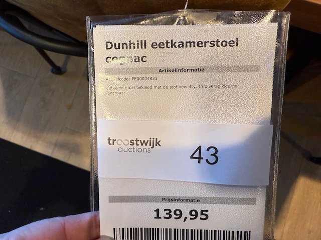 Dunhill cognac eetkamerstoel (6x) - afbeelding 6 van  7