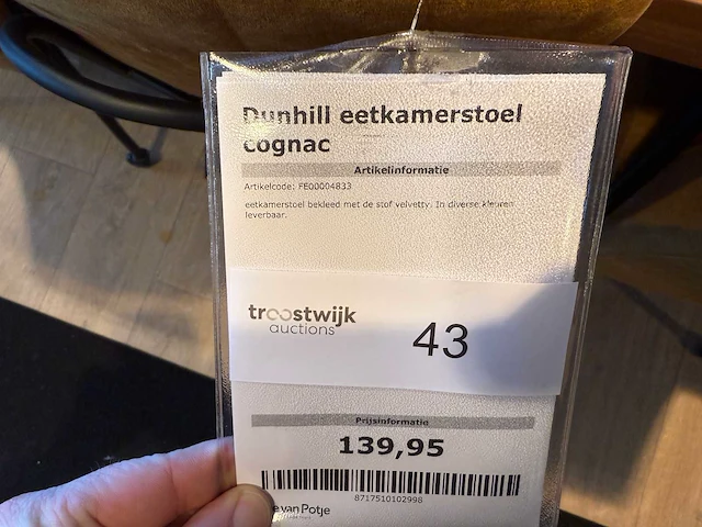 Dunhill cognac eetkamerstoel (6x) - afbeelding 7 van  7