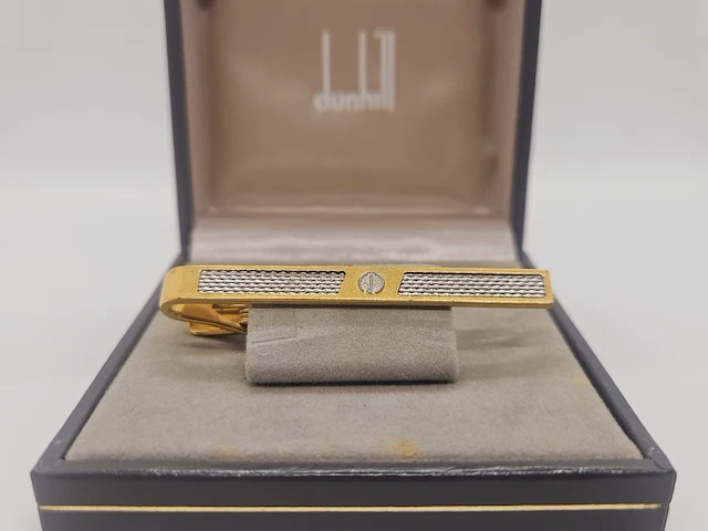 Dunhill goldplated tie clip inclusief doos - afbeelding 1 van  9