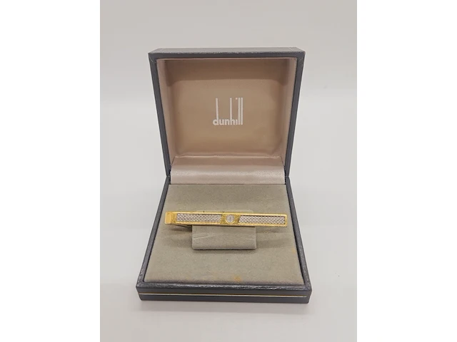 Dunhill goldplated tie clip inclusief doos - afbeelding 8 van  9