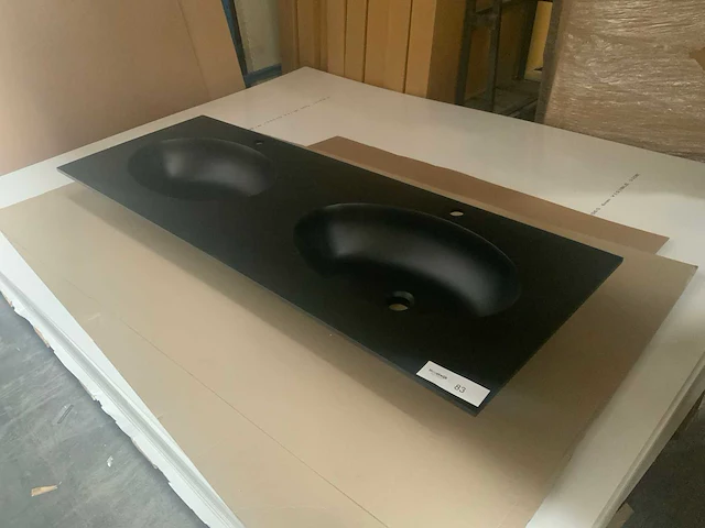 Duo wastafel zwart 140cm - afbeelding 1 van  4