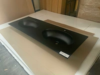 Duo wastafel zwart 140cm - afbeelding 1 van  4