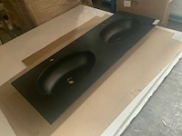 Duo wastafel zwart 140cm - afbeelding 2 van  4