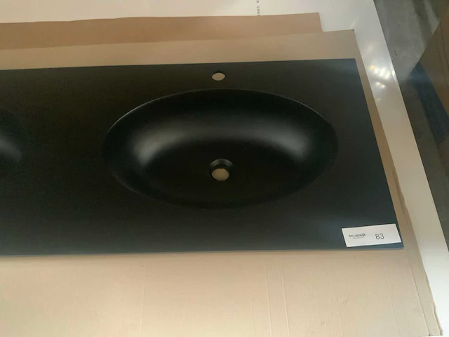 Duo wastafel zwart 140cm - afbeelding 4 van  4