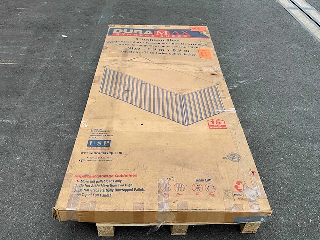 Duramax metal cushion wood grain kussen opbergkist - afbeelding 6 van  7