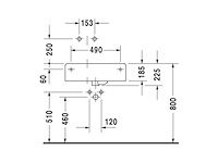 Duravit design variations scola wastafel bak links 61.5x46cm met kraangat wit - afbeelding 4 van  5