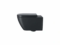 Duravit happy d.2 toiletzitting met softclose mechanismemet roestvrijstalen scharnieren antraciet mat - afbeelding 1 van  5