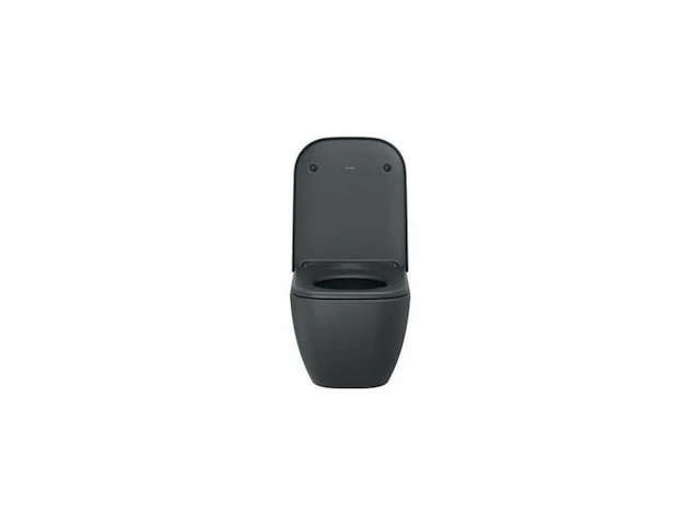 Duravit happy d.2 toiletzitting met softclose mechanismemet roestvrijstalen scharnieren antraciet mat - afbeelding 3 van  5