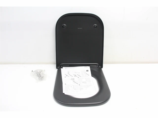 Duravit happy d.2 wc-zitting 43x35.9x4.3cm met softclose met quickrelease kunststof antraciet mat - afbeelding 3 van  4