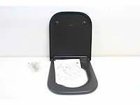 Duravit happy d.2 wc-zitting 43x35.9x4.3cm met softclose met quickrelease kunststof antraciet mat - afbeelding 3 van  4