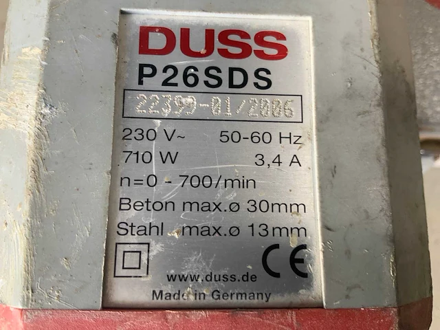 Duss p26sds boormachine - afbeelding 3 van  4