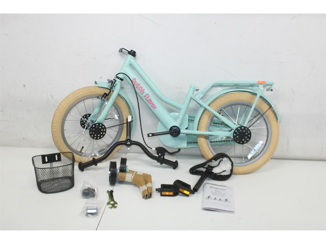 Dutch flavor kinderfiets 16 inch - mint groen - 4 tot 6 jaar - knijprem en terugtrap - afbeelding 2 van  4