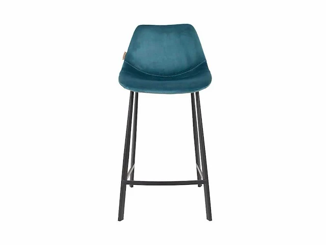 Dutchbone - counter stool franky velvet petrol - barkruk (2x) - afbeelding 4 van  8