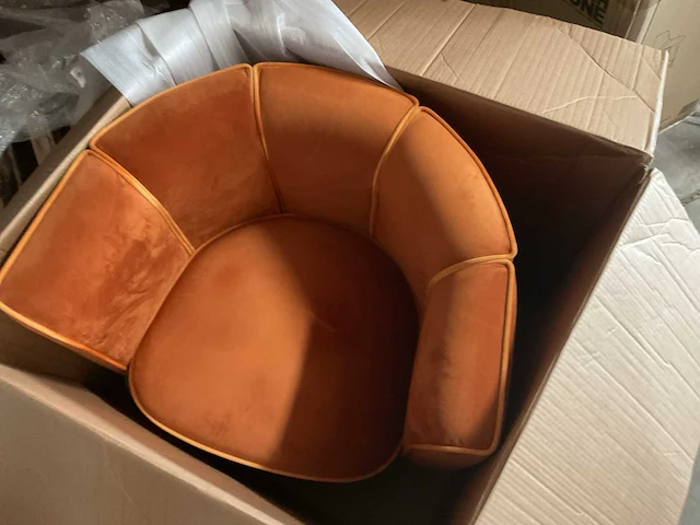 Dutchbone - lounge chair flower orange - fauteuil - afbeelding 4 van  17