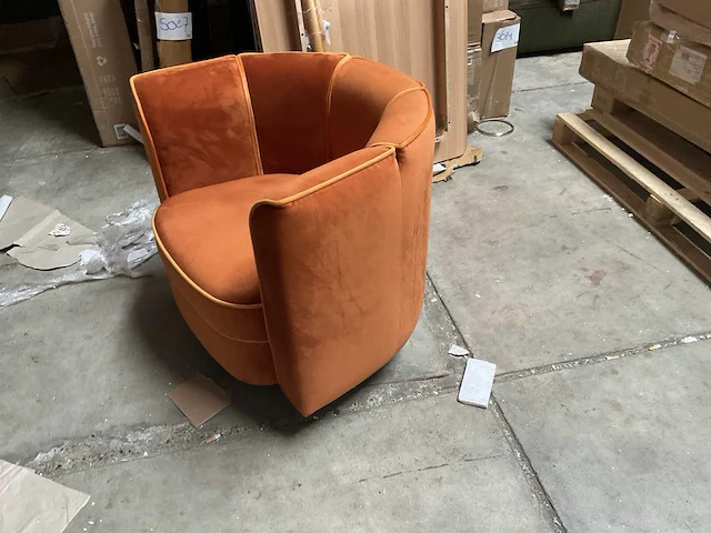 Dutchbone - lounge chair flower orange - fauteuil - afbeelding 6 van  17