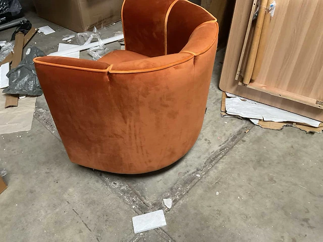 Dutchbone - lounge chair flower orange - fauteuil - afbeelding 7 van  17