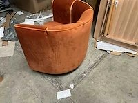 Dutchbone - lounge chair flower orange - fauteuil - afbeelding 7 van  17