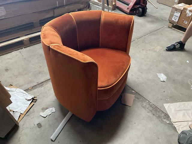 Dutchbone - lounge chair flower orange - fauteuil - afbeelding 9 van  17