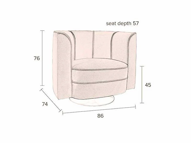 Dutchbone - lounge chair flower orange - fauteuil - afbeelding 13 van  17