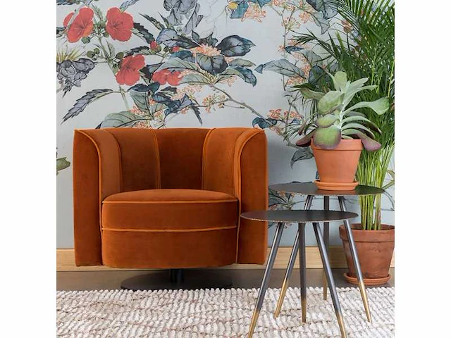Dutchbone - lounge chair flower orange - fauteuil - afbeelding 14 van  17
