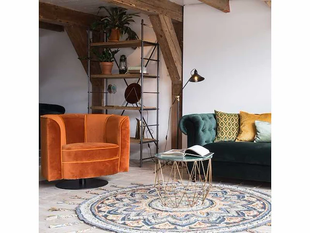 Dutchbone - lounge chair flower orange - fauteuil - afbeelding 16 van  17