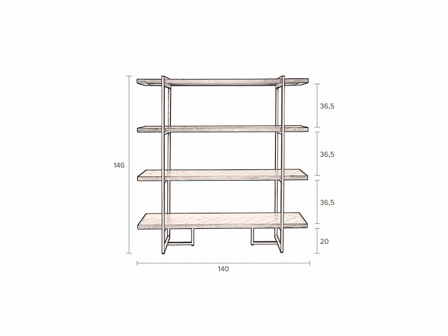 Dutchbone class wandkast - afbeelding 4 van  6