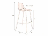 Dutchbone franky barkruk (2x) - afbeelding 2 van  4