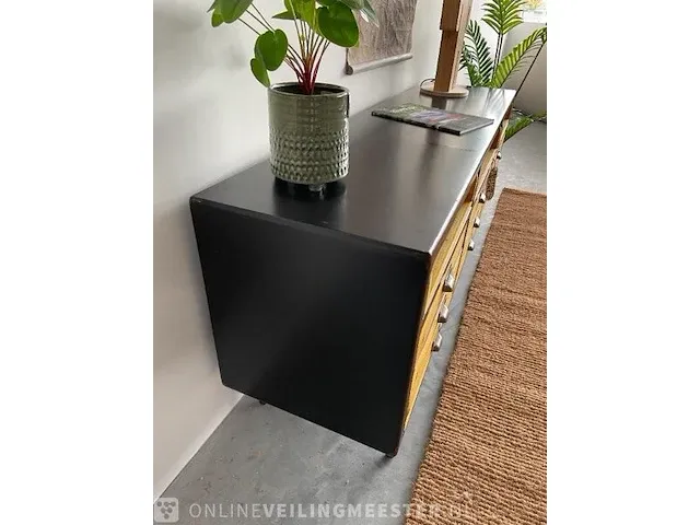 Dutchbone vakkenkast met houten treklades dutchbone, sol, hout / zwart - afbeelding 4 van  15