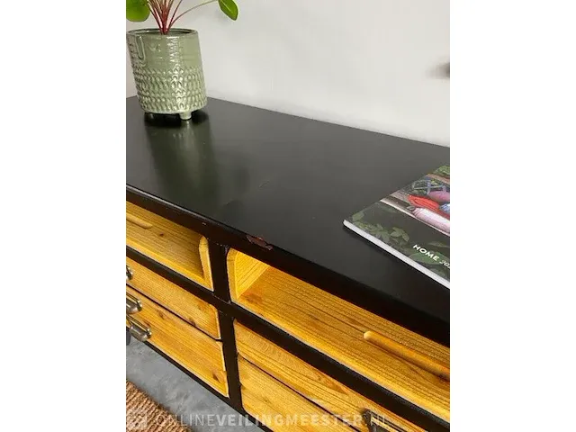 Dutchbone vakkenkast met houten treklades dutchbone, sol, hout / zwart - afbeelding 5 van  15