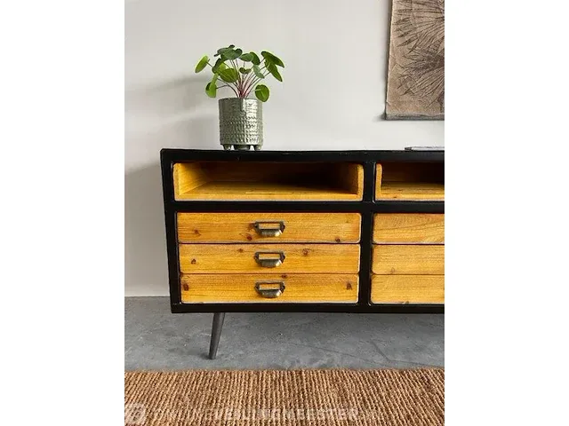 Dutchbone vakkenkast met houten treklades dutchbone, sol, hout / zwart - afbeelding 11 van  15
