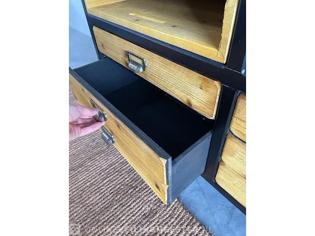 Dutchbone vakkenkast met houten treklades dutchbone, sol, hout / zwart - afbeelding 15 van  15