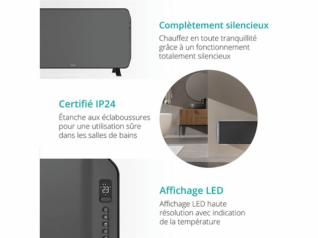Duux edge 1500w smart convectorkachel grijs - afbeelding 3 van  3