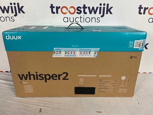 Duux whisper 2 statiefventilator - 26 snelheden, timer en nachtmodus - horizontale + verticale oscillatie - grijs - afbeelding 2 van  3