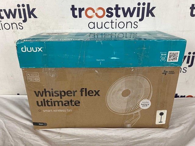Duux whisper flex ultimate zwart - smart statiefventilator & tafelventilator met dock & accu - afbeelding 2 van  2