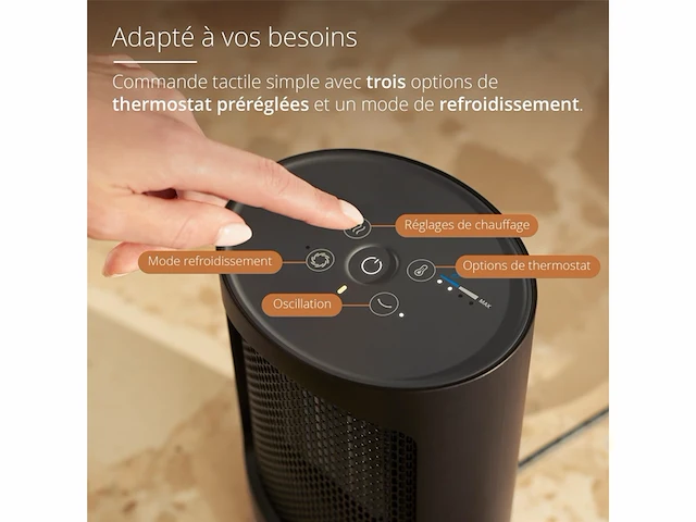 Duux zone persoonlijke keramische kachel 600/900/1500 w ip21 zwart - afbeelding 4 van  5